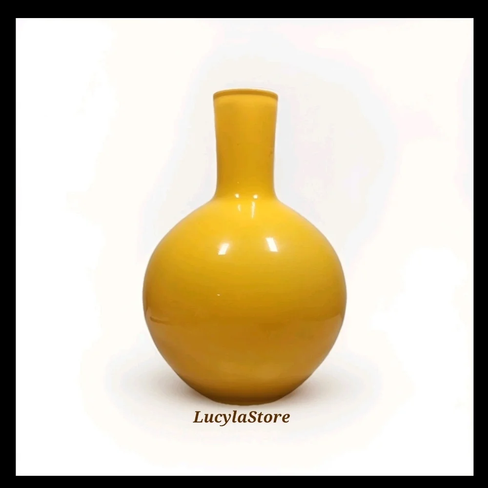 Modern Yellow Globe Ceramic Vase